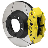 Wilwood 99-12 Porsche 911(996/997) Superlite 4R Rear Brake Kit Slotted 14.00in Rotor W/Lines - Ylw