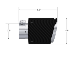 MBRP Universal Carbon Fiber Tip 2.5in ID / 4.5in OD Out / 6.5in Length Angle Cut Dual Wall