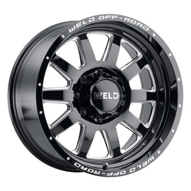Weld Off-Road W102 20X9.0 Stealth 8X180 ET00 BS5.00 Gloss Black MIL 124.3