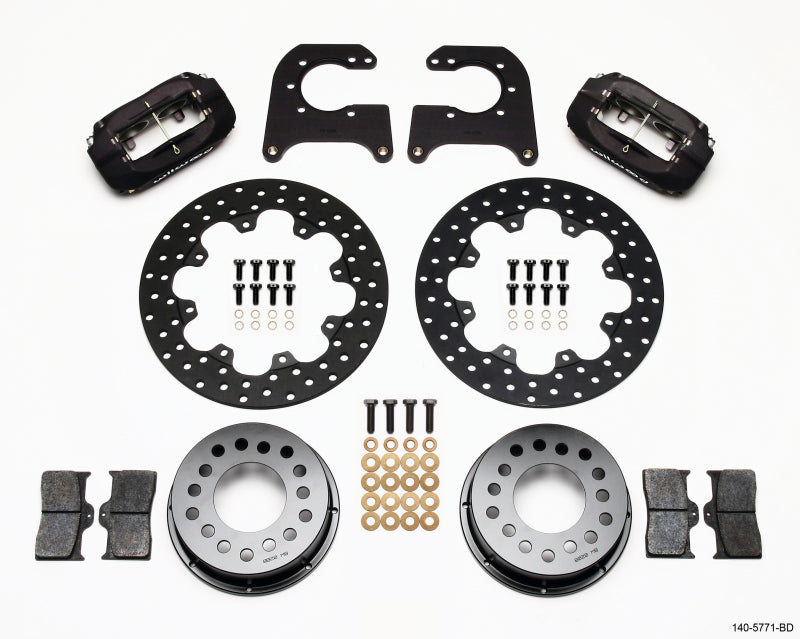 Wilwood Forged Dynalite Rear Drag Kit Drilled Rotor Chevy 12 Bolt-Spec 3.15in Bearing
