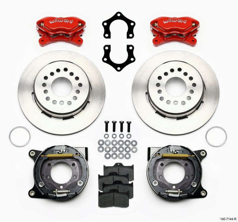 Wilwood Forged Dynalite P/S Park Brake Kit Red Mopar/Dana 2.36in Off w/Snap Ring Bearing